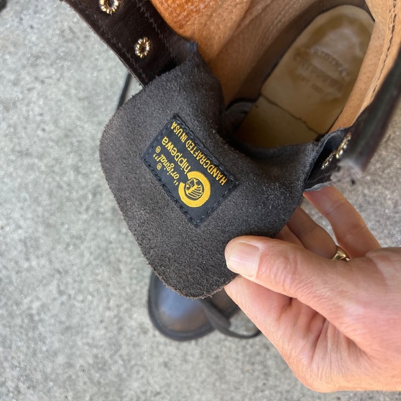 Chippewa boots made in USA black lace up combat 8" leather lacers 7 avant garde - Picture 7 of 14